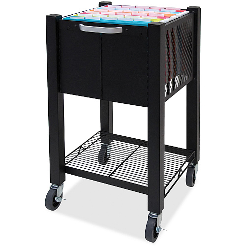 Vertiflex InstaCart Sidekick File Cart 4 Casters - 2.75" Caster Size - Steel - 15.50" Width x 13.75" Depth x 26.25" Height - Black - 1 Each (VF53002)