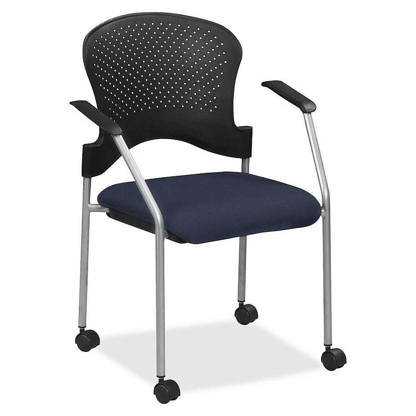 Eurotech breeze FS8270 Stacking Chair Periwinkle Seat Color - Fabric Seat Material - Periwinkle Back Color - Gray Frame Color - Steel Frame Material - Four-legged Base - Insight Periwinkle Blue - 1 Each (FS827001)