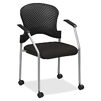 Eurotech Breeze Chair with Casters Black Seat Color - Fabric Seat Material - Black Back Color - Gray Frame Color - Steel Frame Material - Four-legged Base - Perfection Black - 1 Each (FS827063)