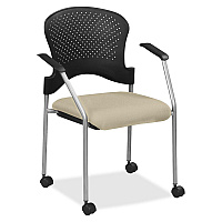 Eurotech breeze FS8270 Stacking Chair Travertine Seat Color - Fabric Seat Material - Travertine Back Color - Gray Frame Color - Steel Frame Material - Four-legged Base - Shire Travertine - 1 Each (FS827087)