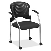 Eurotech Breeze Chair with Casters Tuxedo Seat Color - Fabric Seat Material - Tuxedo Back Color - Gray Frame Color - Steel Frame Material - Four-legged Base - Expo Tuxedo - 1 Each (FS827035)