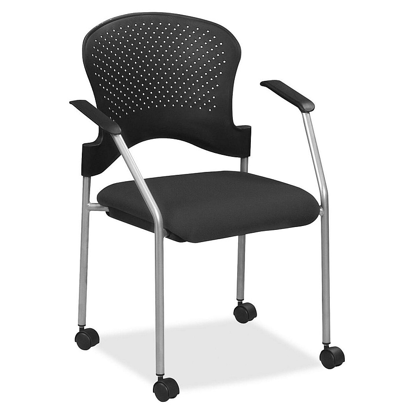 Eurotech Breeze Chair with Casters Tuxedo Seat Color - Fabric Seat Material - Tuxedo Back Color - Gray Frame Color - Steel Frame Material - Four-legged Base - Expo Tuxedo - 1 Each (FS827035)