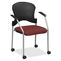 Eurotech breeze FS8270 Stacking Chair Carmine Seat Color - Fabric Seat Material - Carmine Back Color - Gray Frame Color - Steel Frame Material - Four-legged Base - Fuse Carmine - 1 Each (FS827047)