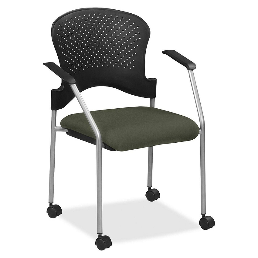 Eurotech Breeze Chair with Casters Olive Green Seat Color - Fabric Seat Material - Olive Green Back Color - Gray Frame Color - Steel Frame Material - Four-legged Base - Perfection Olive Green - 1 Each (FS827067)
