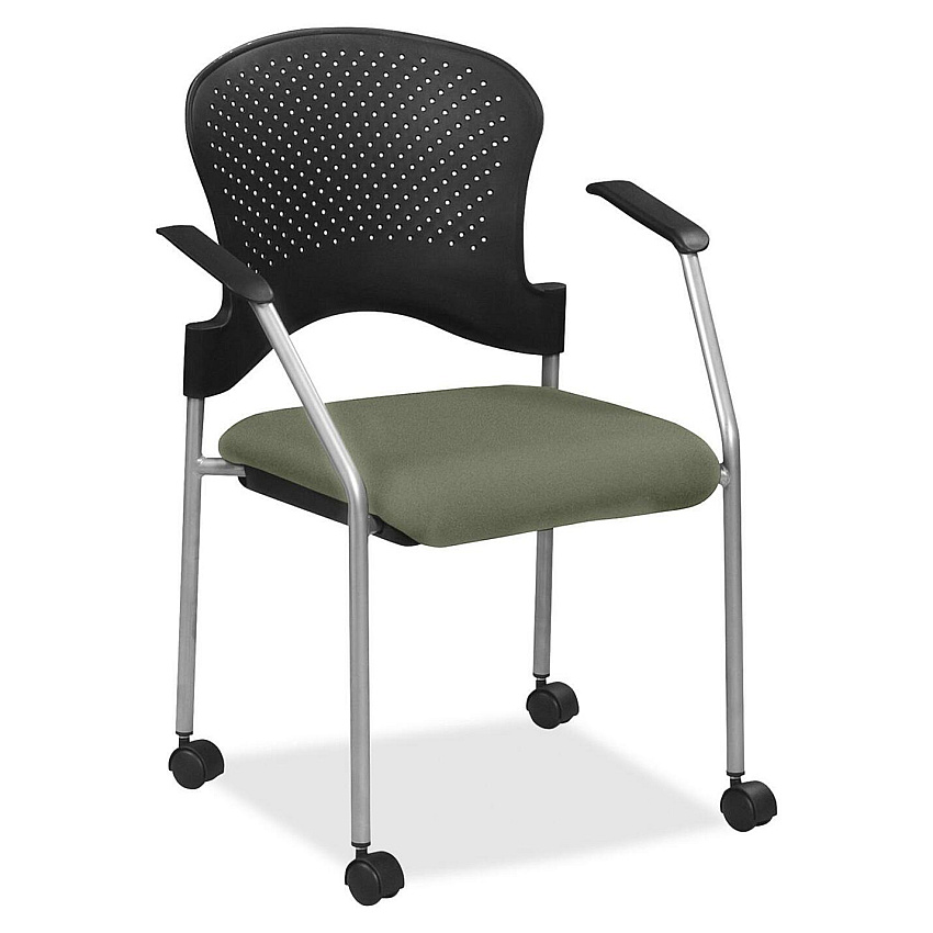Eurotech breeze FS8270 Stacking Chair Sage Seat Color - Fabric Seat Material - Sage Back Color - Gray Frame Color - Steel Frame Material - Four-legged Base - Shire Sage - 1 Each (FS827085)