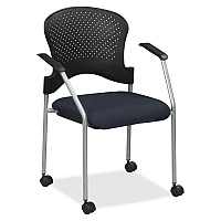 Eurotech Breeze Chair with Casters Navy Seat Color - Fabric Seat Material - Navy Back Color - Gray Frame Color - Steel Frame Material - Four-legged Base - Perfection Navy - 1 Each (FS827066)