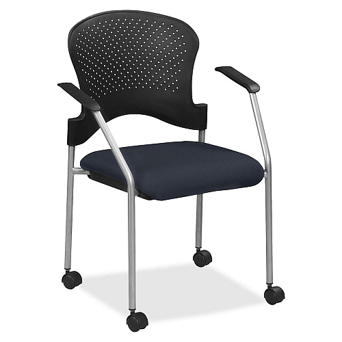 Eurotech Breeze Chair with Casters Navy Seat Color - Fabric Seat Material - Navy Back Color - Gray Frame Color - Steel Frame Material - Four-legged Base - Perfection Navy - 1 Each (FS827066)