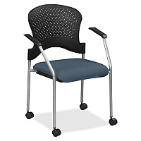 Eurotech breeze FS8270 Stacking Chair Chesapeake Seat Color - Fabric Seat Material - Chesapeake Back Color - Gray Frame Color - Steel Frame Material - Four-legged Base - Shire Chesapeake - 1 Each (FS827084)