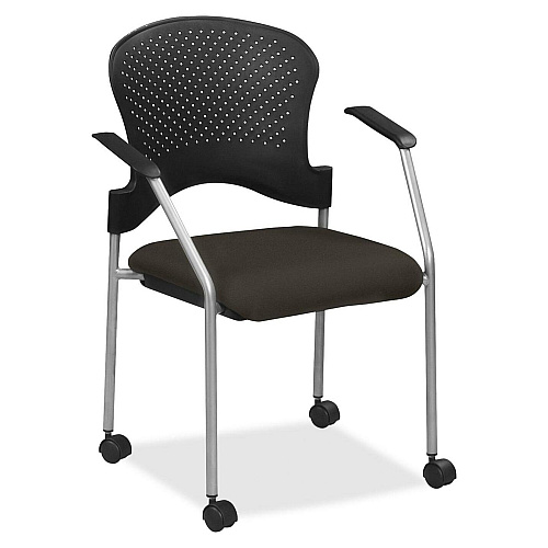 Eurotech breeze FS8270 Stacking Chair Pepper Seat Color - Fabric Seat Material - Pepper Back Color - Gray Frame Color - Steel Frame Material - Four-legged Base - Fuse Pepper - 1 Each (FS827004)