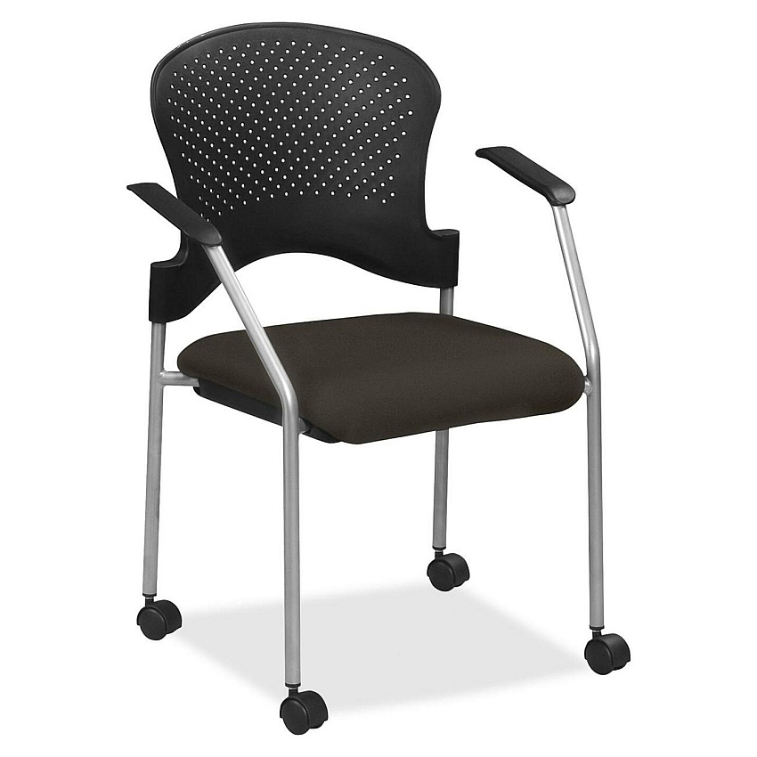 Eurotech breeze FS8270 Stacking Chair Pepper Seat Color - Fabric Seat Material - Pepper Back Color - Gray Frame Color - Steel Frame Material - Four-legged Base - Fuse Pepper - 1 Each (FS827004)