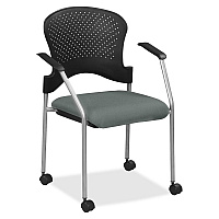 Eurotech Breeze Chair with Casters Fog Seat Color - Fabric Seat Material - Fog Back Color - Gray Frame Color - Steel Frame Material - Four-legged Base - Expo Fog - 1 Each (FS827032)
