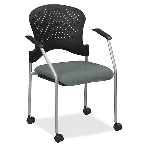 Eurotech Breeze Chair with Casters Fog Seat Color - Fabric Seat Material - Fog Back Color - Gray Frame Color - Steel Frame Material - Four-legged Base - Expo Fog - 1 Each (FS827032)