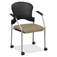 Eurotech Breeze Chair with Casters Latte Seat Color - Fabric Seat Material - Latte Back Color - Gray Frame Color - Steel Frame Material - Four-legged Base - Expo Latte - 1 Each (FS827033)