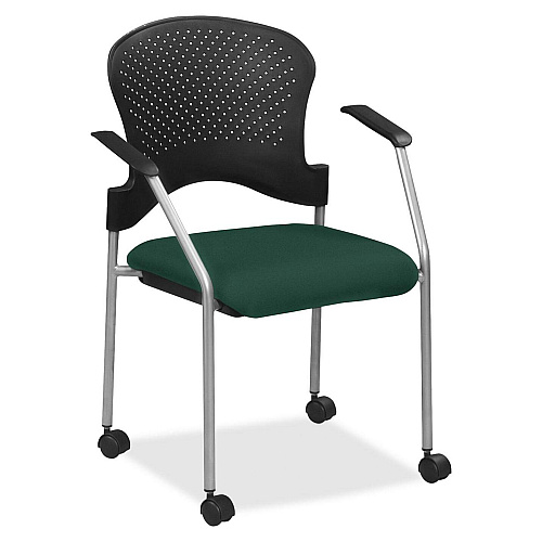 Eurotech breeze FS8270 Stacking Chair Forest Seat Color - Fabric Seat Material - Forest Back Color - Gray Frame Color - Steel Frame Material - Four-legged Base - Insight Forest - 1 Each (FS827050)
