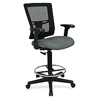 Lorell Mesh Back Drafting Stool Expo Fog Seat Color - Black Frame Color - 1 Each (LLR4310032)