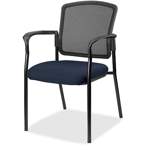 Lorell Mesh Back Stackable Guest Chair Forte Cadet Seat Color - Black Frame Color - 1 Each (LLR2310043)