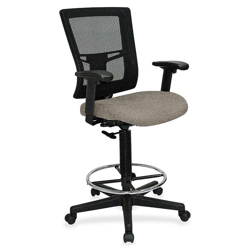 Lorell Mesh Back Drafting Stool Fossil Seat Color - Black Frame Color - 1 Each (LLR4310051)