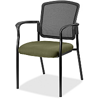 Lorell Mesh Back Stackable Guest Chair Expo Leaf Seat Color - Black Frame Color - 1 Each (LLR2310034)