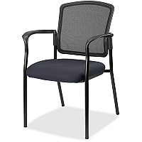 Lorell Mesh Back Stackable Guest Chair Fuse Azurean Seat Color - Black Frame Color - 1 Each (LLR2310046)