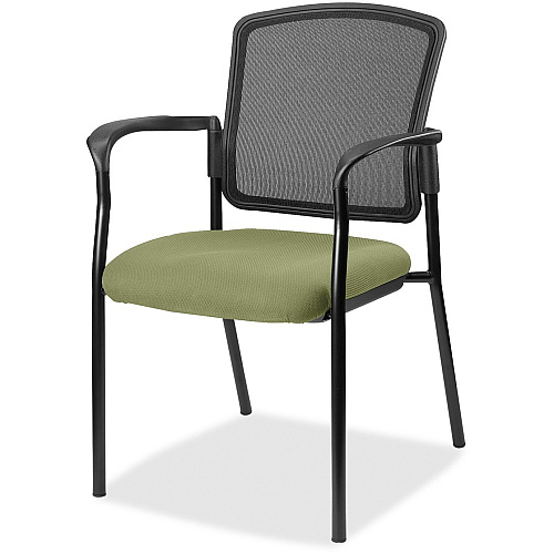 Lorell Mesh Back Stackable Guest Chair Fuse Cress Seat Color - Black Frame Color - 1 Each (LLR2310048)
