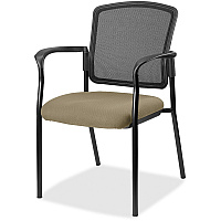 Lorell Mesh Back Stackable Guest Chair Expo Latte Seat Color - Black Frame Color - 1 Each (LLR2310033)