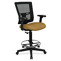 Lorell Mesh Back Drafting Stool Canyon Nugget Seat Color - Vinyl Seat Material - Black Back Color - Mesh Back Material - Black Frame Color - Mid Back - 5-star Base - Armrest - 1 Each (LLR4310029)