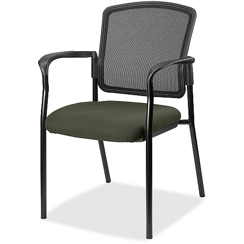 Lorell Mesh Back Stackable Guest Chair Perfection Olive Green Seat Color - Black Frame Color - 1 Each (LLR2310067)