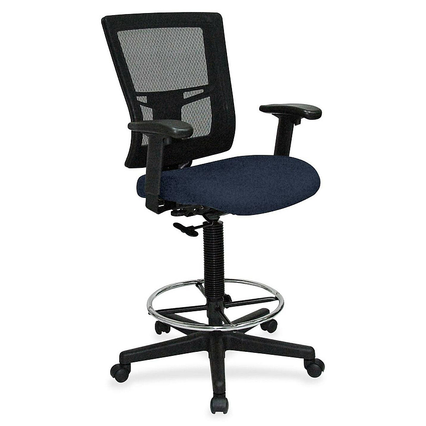 Lorell Mesh Back Drafting Stool Forte Cadet Seat Color - Black Frame Color - 1 Each (LLR4310043)