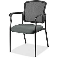 Lorell Mesh Back Stackable Guest Chair Expo Fog Seat Color - Black Frame Color - 1 Each (LLR2310032)