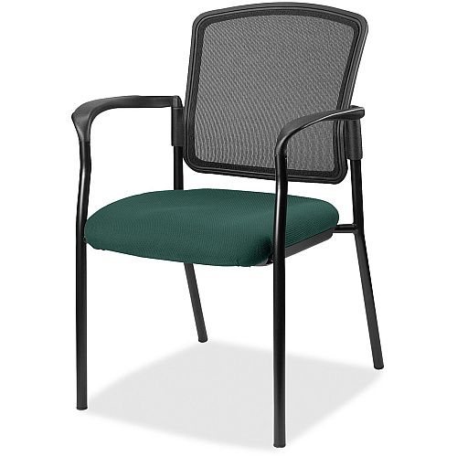 Lorell Mesh Back Stackable Guest Chair Forte Chive Seat Color - Black Frame Color - 1 Each (LLR2310042)