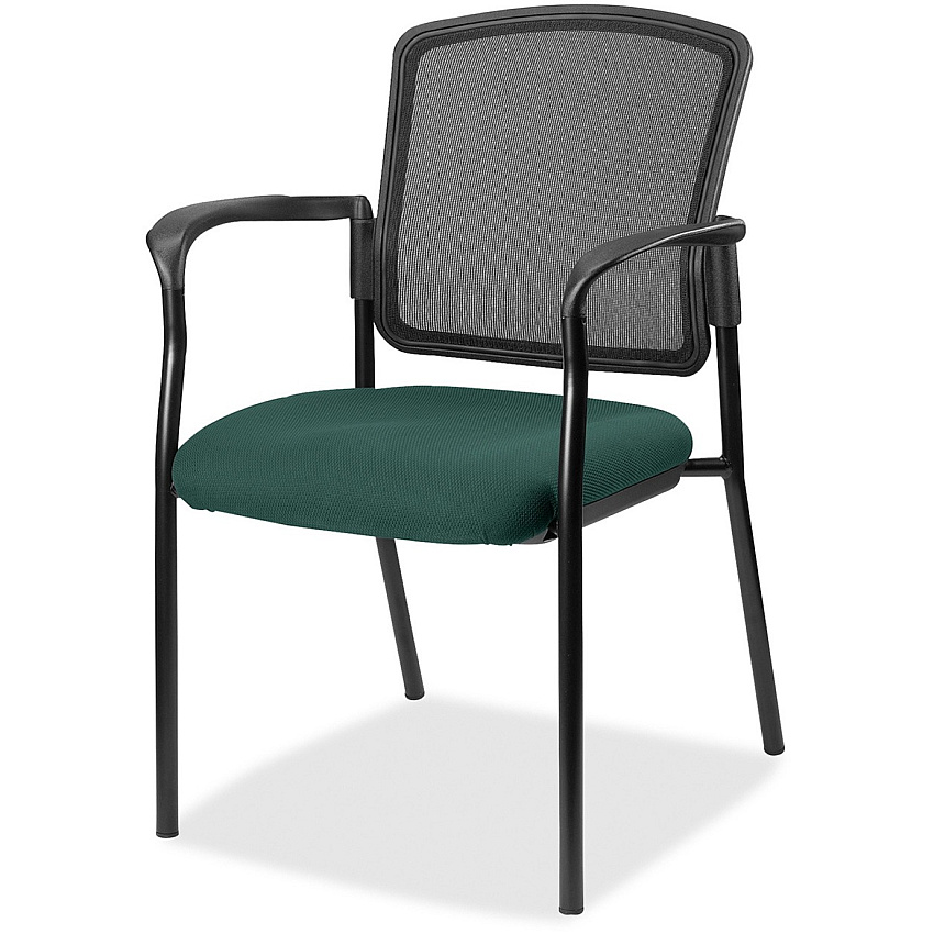 Lorell Mesh Back Stackable Guest Chair Forte Chive Seat Color - Black Frame Color - 1 Each (LLR2310042)