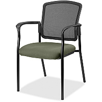 Lorell Mesh Back Stackable Guest Chair Shire Sage Seat Color - Black Frame Color - 1 Each (LLR2310085)