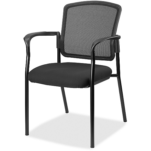 Lorell Mesh Back Stackable Guest Chair Expo Tuxedo Seat Color - Black Frame Color - 1 Each (LLR2310035)