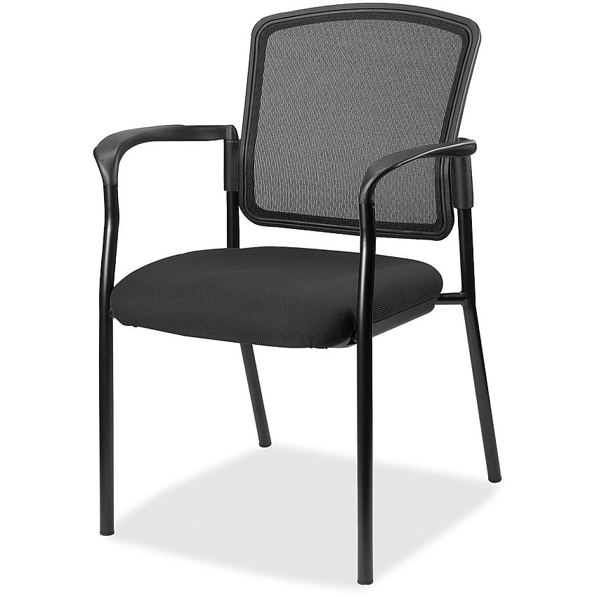 Lorell Mesh Back Stackable Guest Chair Expo Tuxedo Seat Color - Black Frame Color - 1 Each (LLR2310035)