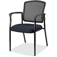 Lorell Mesh Back Stackable Guest Chair Perfection Navy Seat Color - Black Frame Color - 1 Each (LLR2310066)
