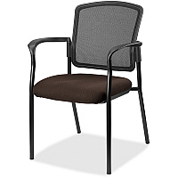 Lorell Mesh Back Stackable Guest Chair Forte Fudge Seat Color - Black Frame Color - 1 Each (LLR2310041)