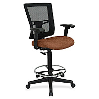 Lorell Mesh Back Drafting Stool Canyon Nutmeg Seat Color - Vinyl Seat Material - Black Back Color - Mesh Back Material - Black Frame Color - Mid Back - 5-star Base - Armrest - 1 Each (LLR4310030)