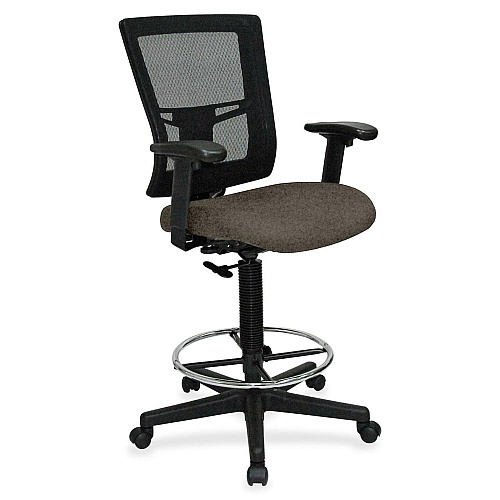 Lorell Mesh Back Drafting Stool Shire Stonewall Seat Color - Black Frame Color - 1 Each (LLR4310086)