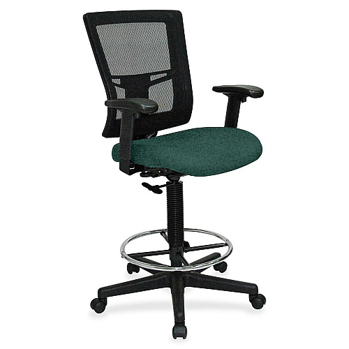 Lorell Mesh Back Drafting Stool Forte Chive Seat Color - Black Frame Color - 1 Each (LLR4310042)
