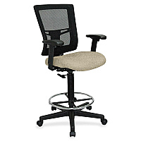 Lorell Mesh Back Drafting Stool Shire Travertine Seat Color - Black Frame Color - 1 Each (LLR4310087)