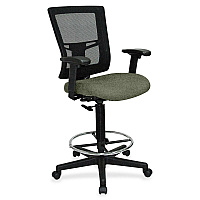 Lorell Mesh Back Drafting Stool Shire Sage Seat Color - Black Frame Color - 1 Each (LLR4310085)