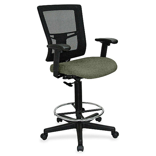Lorell Mesh Back Drafting Stool Shire Sage Seat Color - Black Frame Color - 1 Each (LLR4310085)