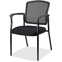 Lorell Mesh Back Stackable Guest Chair Insight Ebony Seat Color - Black Frame Color - 1 Each (LLR2310049)