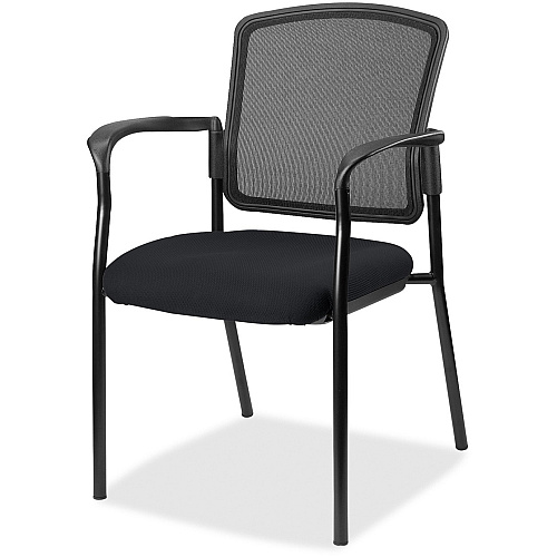 Lorell Mesh Back Stackable Guest Chair Insight Ebony Seat Color - Black Frame Color - 1 Each (LLR2310049)