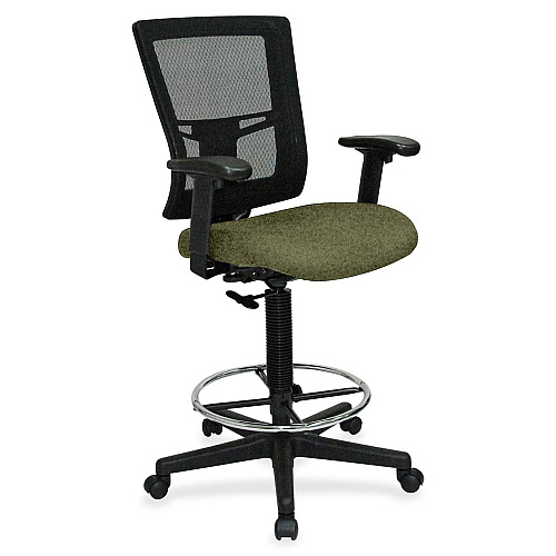 Lorell Mesh Back Drafting Stool Expo Leaf Seat Color - Black Frame Color - 1 Each (LLR4310034)