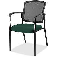 Lorell Mesh Back Stackable Guest Chair Insight Forest Seat Color - Black Frame Color - 1 Each (LLR2310050)