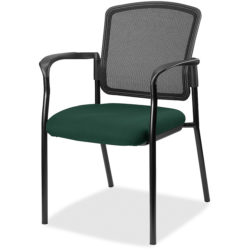 Lorell Mesh Back Stackable Guest Chair Insight Forest Seat Color - Black Frame Color - 1 Each (LLR2310050)