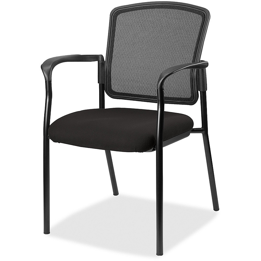 Lorell Mesh Back Stackable Guest Chair Perfection Black Seat Color - Black Frame Color - 1 Each (LLR2310063)