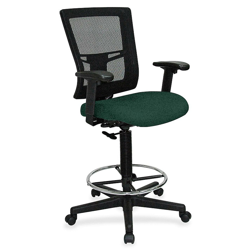 Lorell Mesh Back Drafting Stool Insight Forest Seat Color - Black Frame Color - 1 Each (LLR4310050)