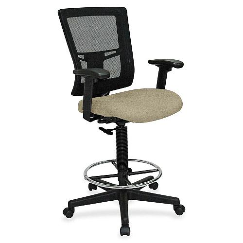 Lorell Mesh Back Drafting Stool Forte Pumice Seat Color - Black Frame Color - 1 Each (LLR4310045)